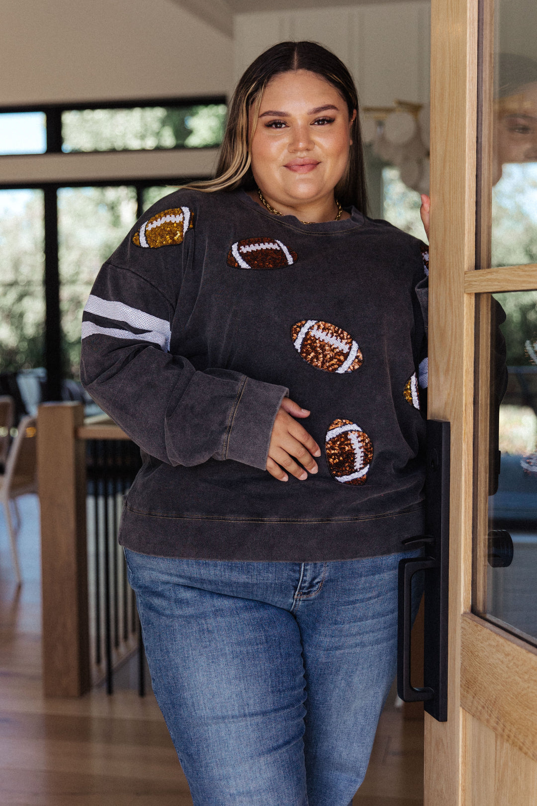 Touchdown Celebration Sweatshirt-Sweatshirts-Krush Kandy, Women's Online Fashion Boutique Located in Phoenix, Arizona (Scottsdale Area)