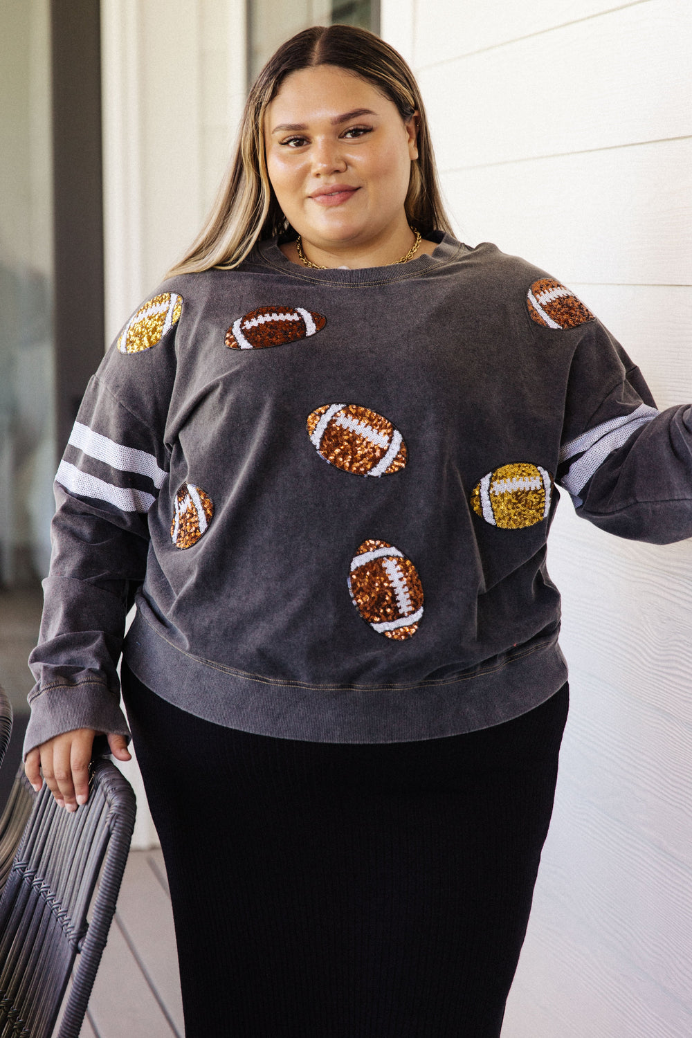Touchdown Celebration Sweatshirt-Sweatshirts-Krush Kandy, Women's Online Fashion Boutique Located in Phoenix, Arizona (Scottsdale Area)