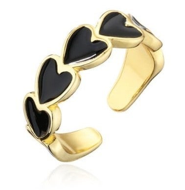 (4 COLORS!) Linked Forever Hearts Enamel Ring-Rings-Krush Kandy, Women's Online Fashion Boutique Located in Phoenix, Arizona (Scottsdale Area)