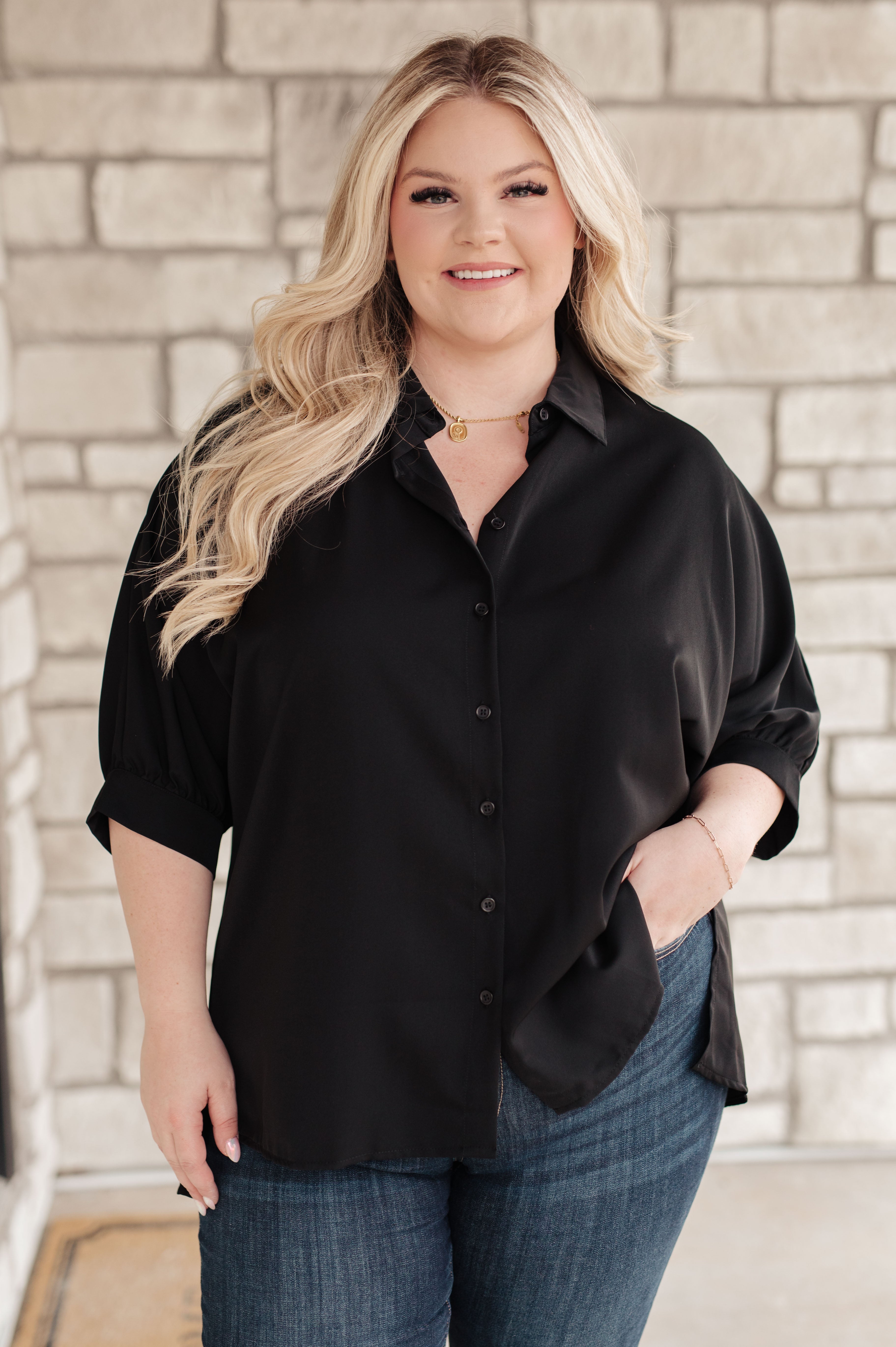 Turned Out Perfect Oversized Button Down Shirt-Long Sleeve Tops-Krush Kandy, Women's Online Fashion Boutique Located in Phoenix, Arizona (Scottsdale Area)