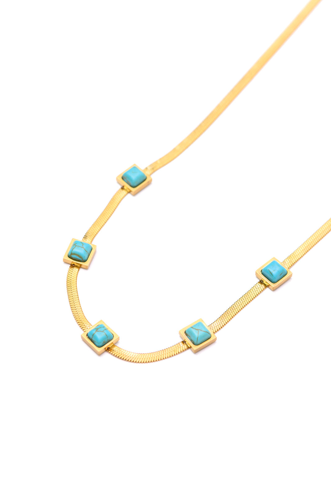 Turquoise Squares Necklace-Necklaces-Krush Kandy, Women's Online Fashion Boutique Located in Phoenix, Arizona (Scottsdale Area)
