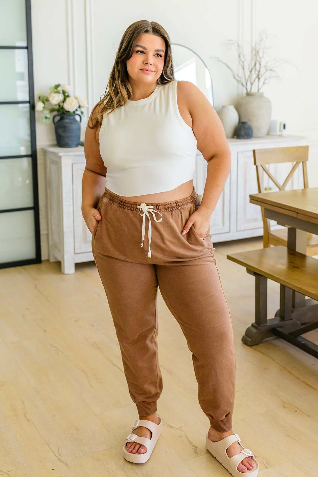Unconditional Comfort Joggers in Deep Camel-Joggers-Krush Kandy, Women's Online Fashion Boutique Located in Phoenix, Arizona (Scottsdale Area)