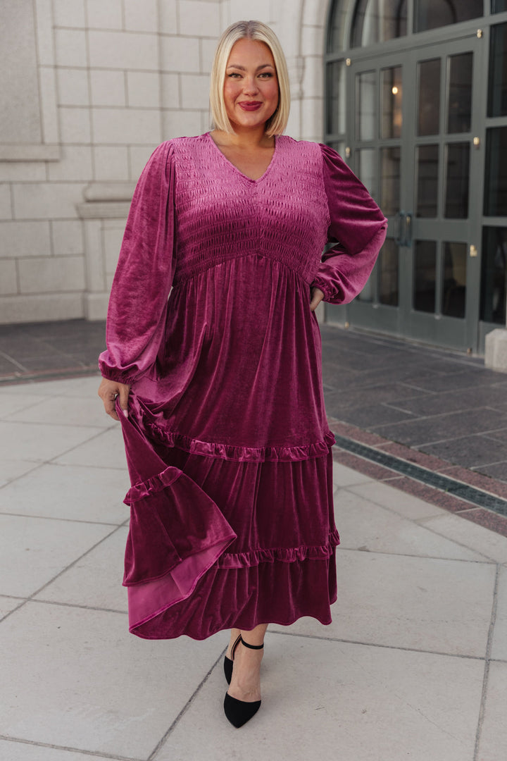Velvet Flamenco Maxi Dress-Dresses-Krush Kandy, Women's Online Fashion Boutique Located in Phoenix, Arizona (Scottsdale Area)