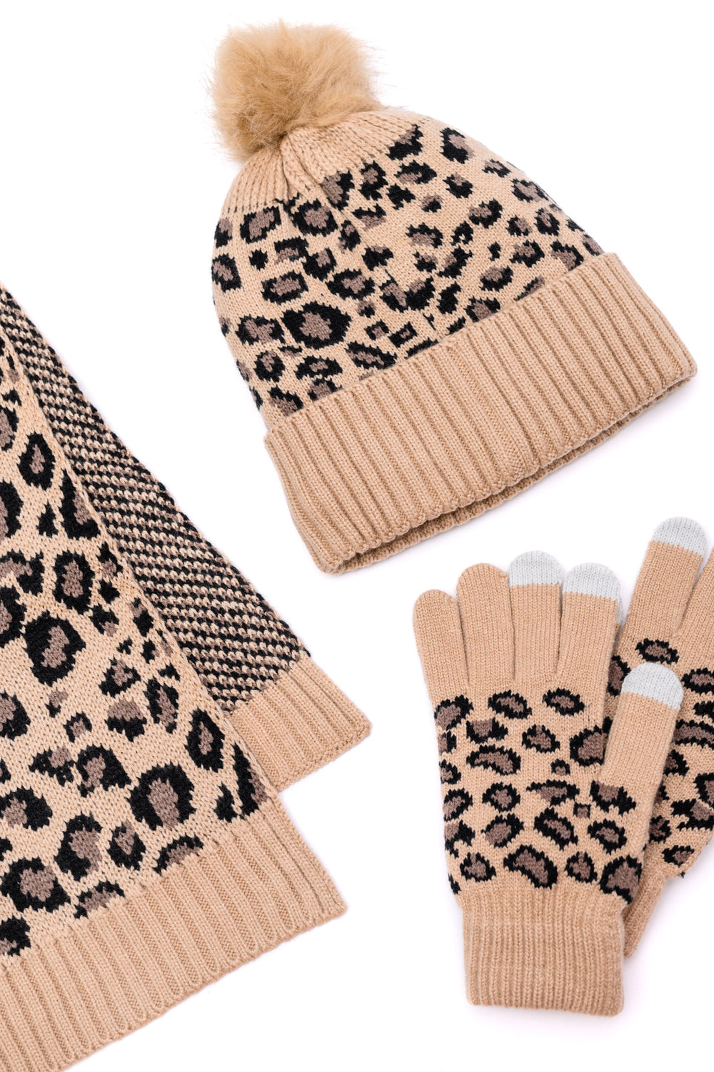 Warm in Spots Animal Print Winter Set-Mittens & Gloves-Krush Kandy, Women's Online Fashion Boutique Located in Phoenix, Arizona (Scottsdale Area)