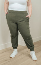 Where Are You High Rise Joggers in Olive-Joggers-Krush Kandy, Women's Online Fashion Boutique Located in Phoenix, Arizona (Scottsdale Area)