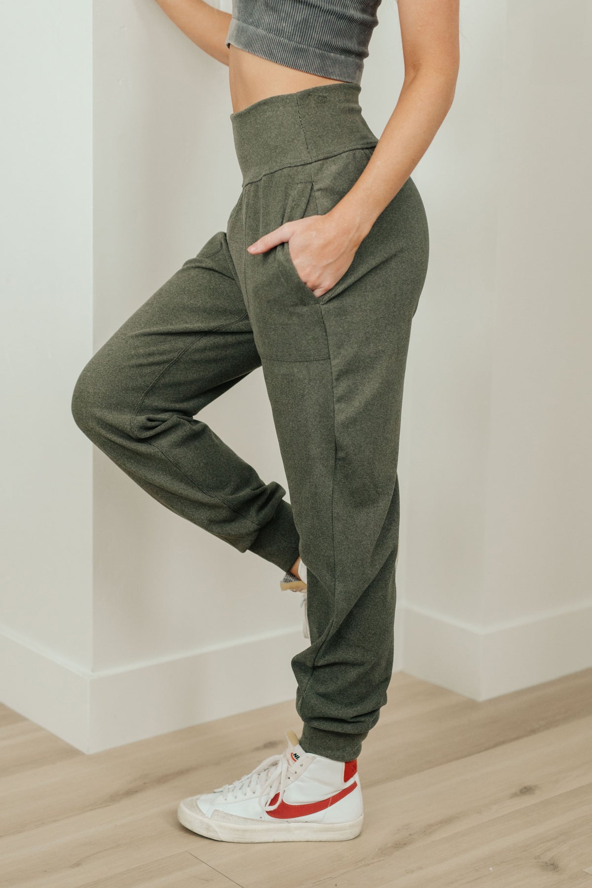 Where Are You High Rise Joggers in Olive – Krush Kandy