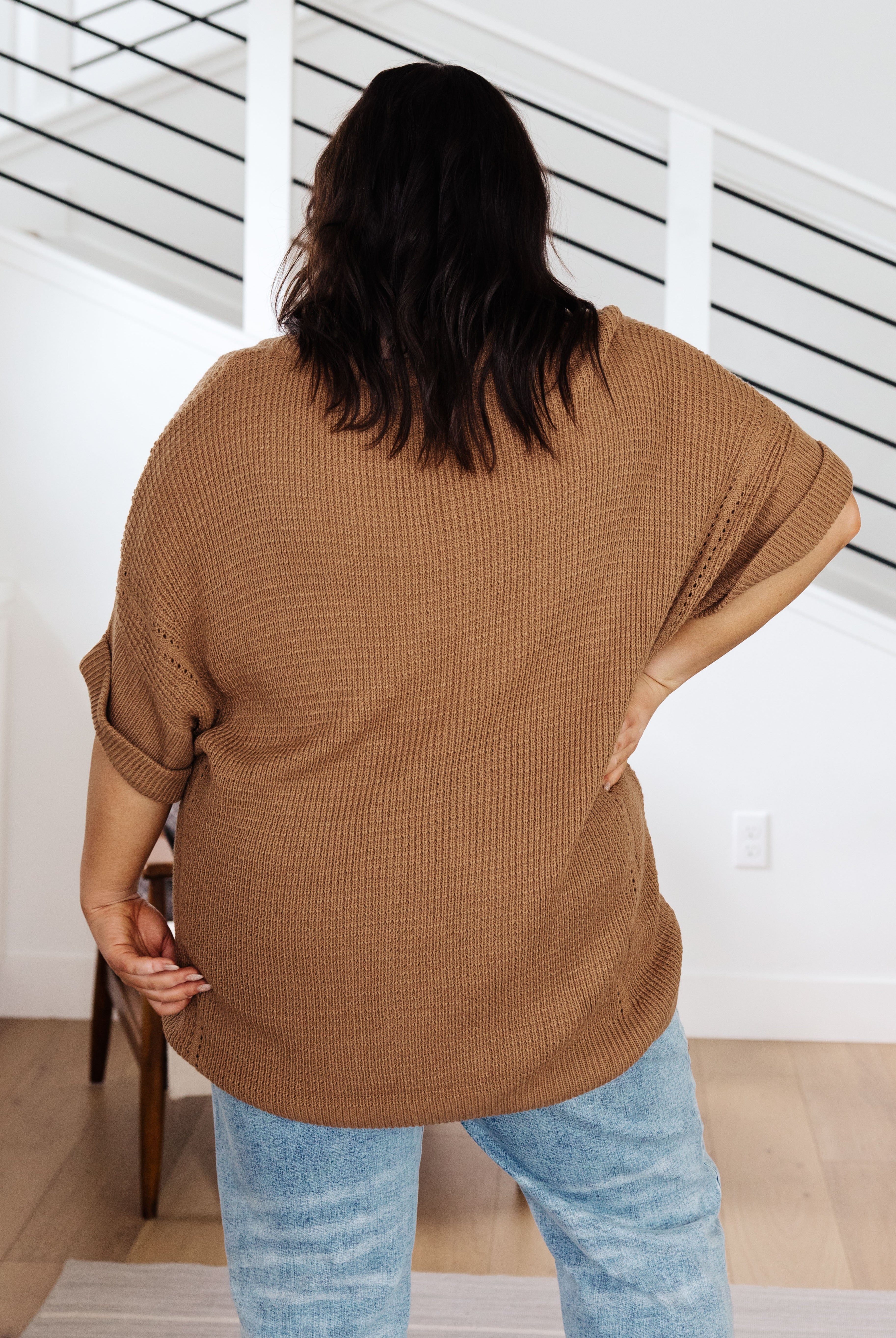 Wonder Why V-Neck Short Sleeve Sweater-Sweaters-Krush Kandy, Women's Online Fashion Boutique Located in Phoenix, Arizona (Scottsdale Area)