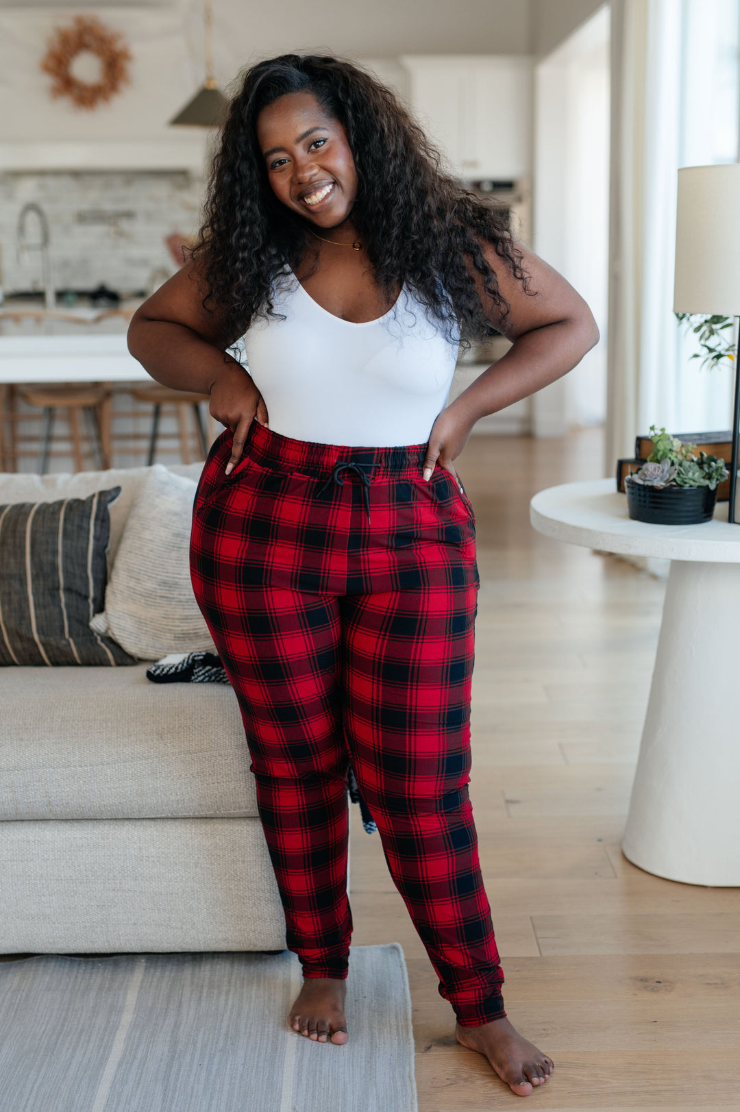 Your New Favorite Joggers in Red Plaid-Joggers-Krush Kandy, Women's Online Fashion Boutique Located in Phoenix, Arizona (Scottsdale Area)