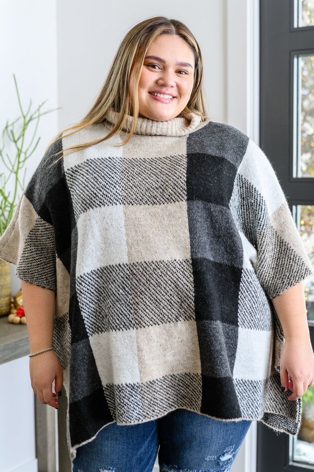 Your Next Favorite Roll Neck Sweater Poncho-Sweaters-Krush Kandy, Women's Online Fashion Boutique Located in Phoenix, Arizona (Scottsdale Area)