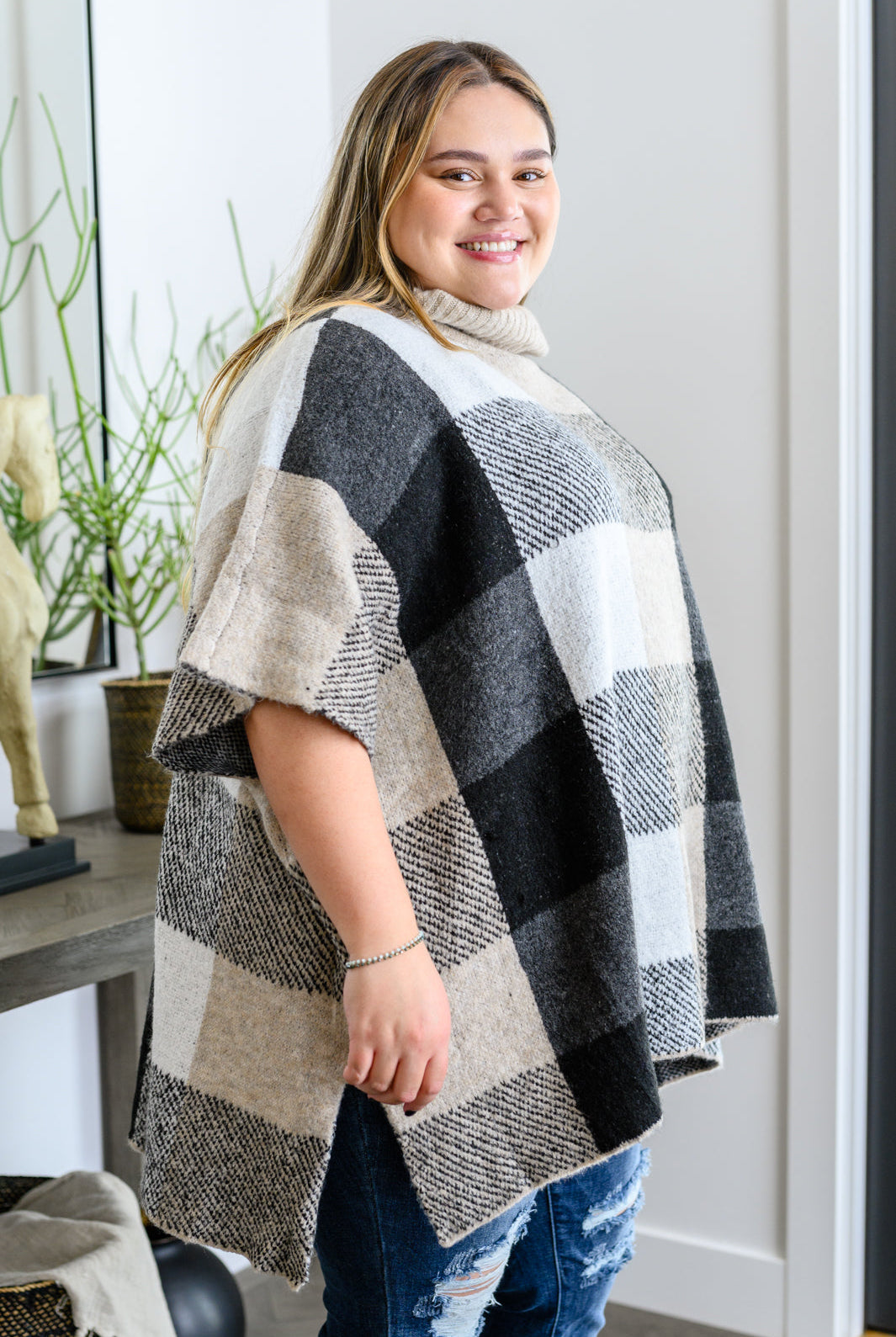 Your Next Favorite Roll Neck Sweater Poncho-Sweaters-Krush Kandy, Women's Online Fashion Boutique Located in Phoenix, Arizona (Scottsdale Area)