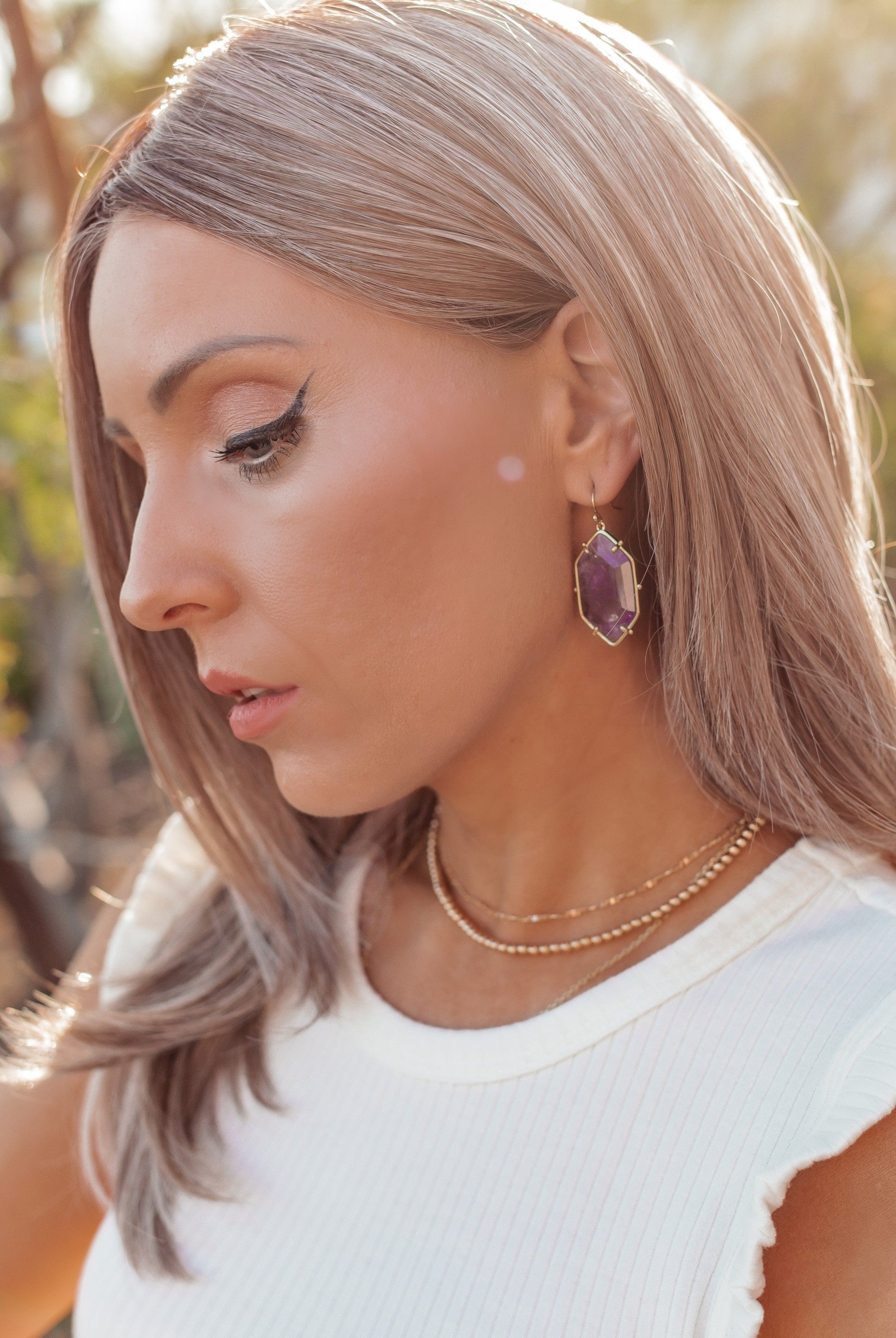 Krush Kouture: The Octavia Stone and Crystal Earrings-Drop Earrings-Krush Kandy, Women's Online Fashion Boutique Located in Phoenix, Arizona (Scottsdale Area)