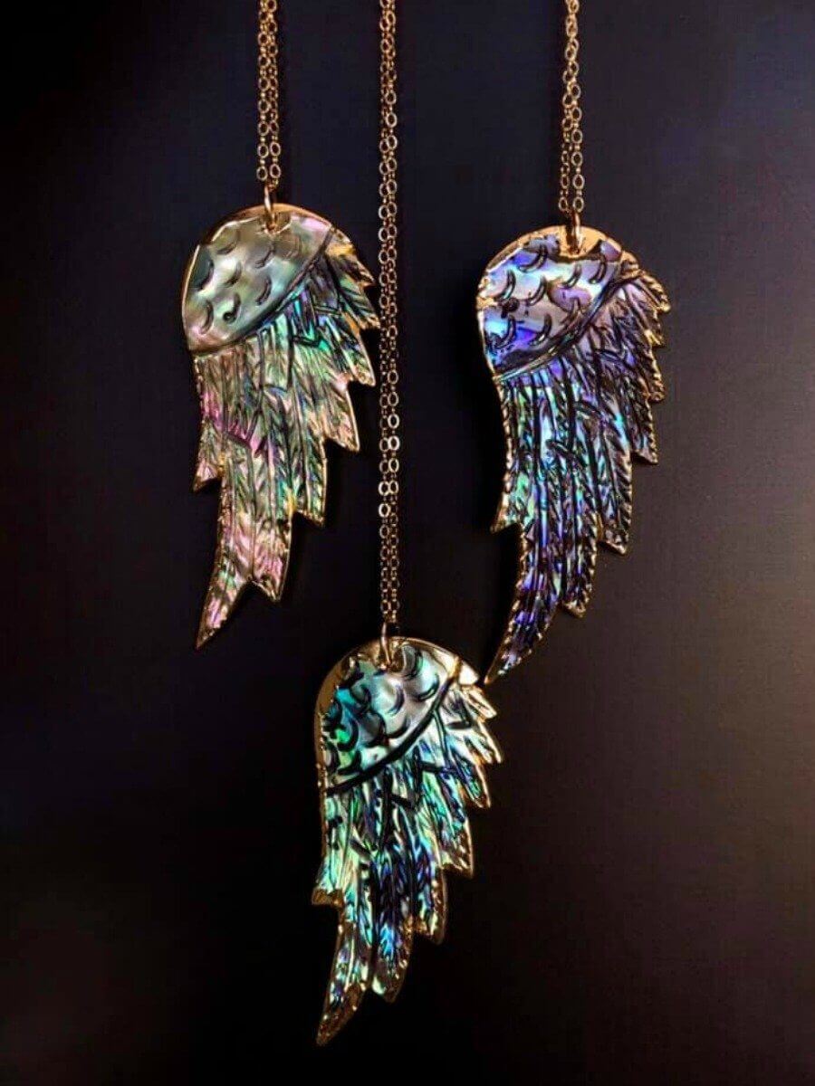 Abalone Wing Necklace-Necklaces-Krush Kandy, Women's Online Fashion Boutique Located in Phoenix, Arizona (Scottsdale Area)
