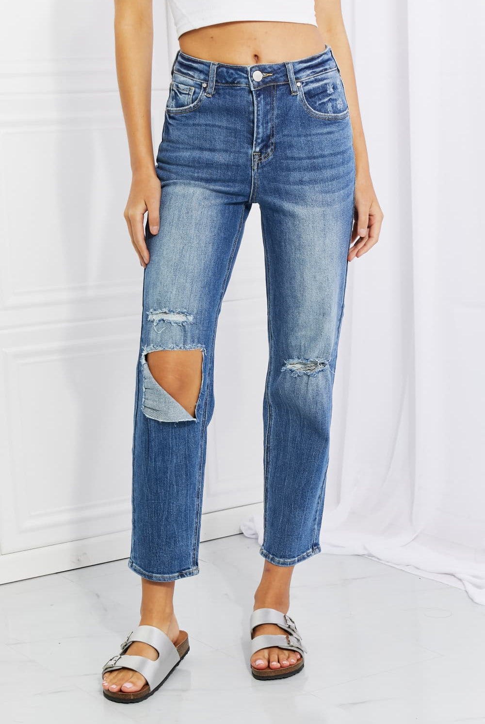 RISEN Full Size Emily High Rise Relaxed Jeans-Jeans-Krush Kandy, Women's Online Fashion Boutique Located in Phoenix, Arizona (Scottsdale Area)