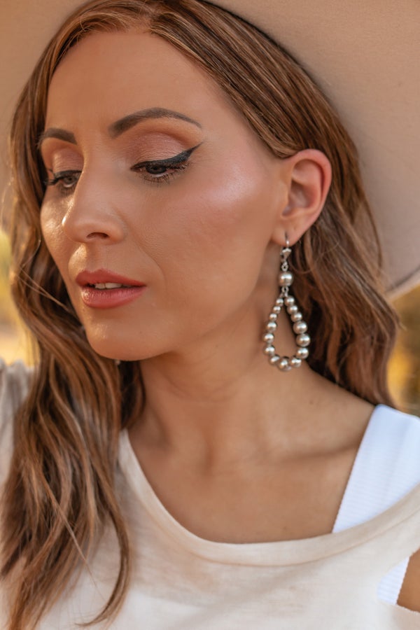 Let's Go Out Dangle Beaded Ball Earrings-Earrings-Krush Kandy, Women's Online Fashion Boutique Located in Phoenix, Arizona (Scottsdale Area)