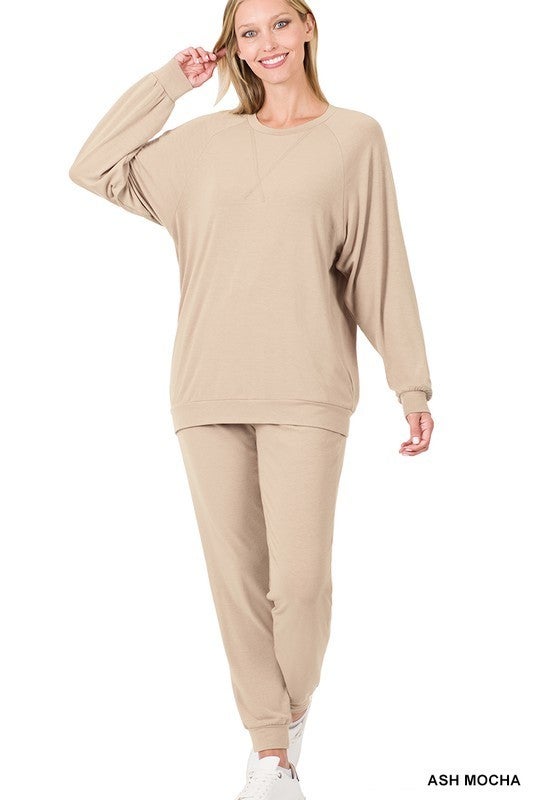 Just My Speed Raglan Sleeve Pullover Jogger Set| S-3X, 10 Colors!-Pullovers-Krush Kandy, Women's Online Fashion Boutique Located in Phoenix, Arizona (Scottsdale Area)