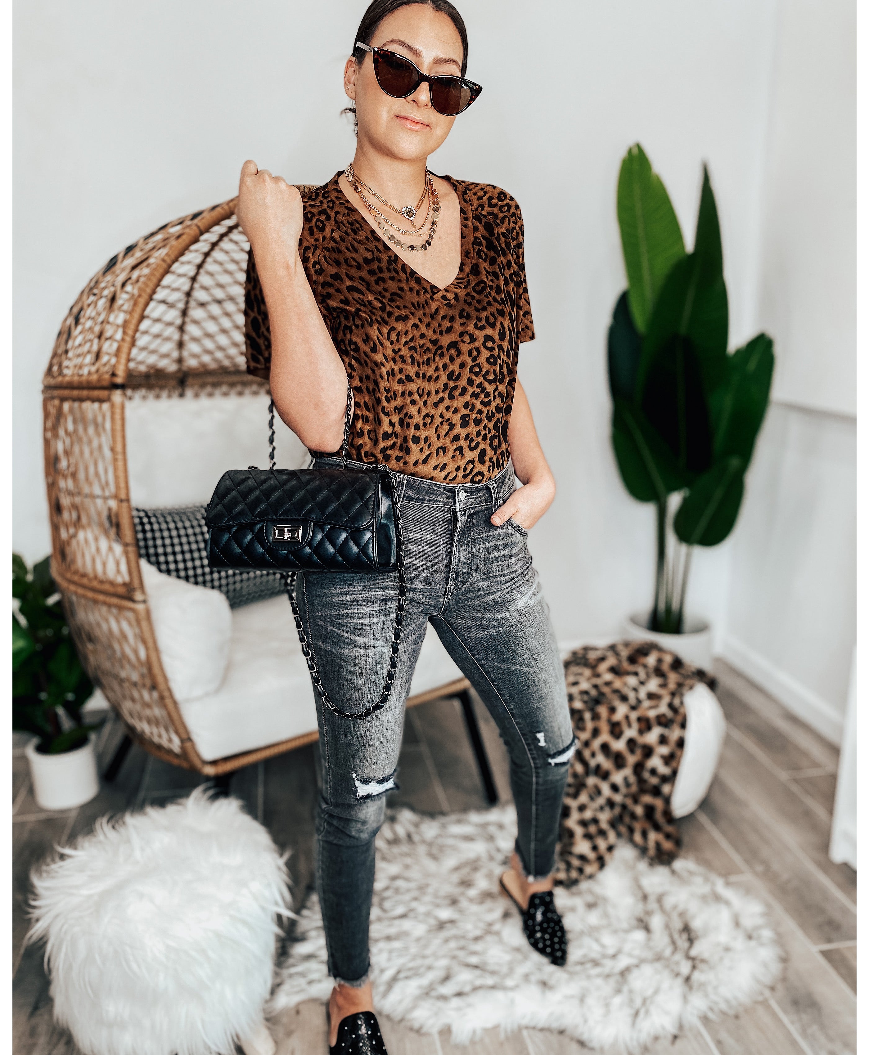 (X-S-XL KRUSH EXCLUSIVE) Lovely Leopard Suede Tee-Short Sleeve Tops-Krush Kandy, Women's Online Fashion Boutique Located in Phoenix, Arizona (Scottsdale Area)