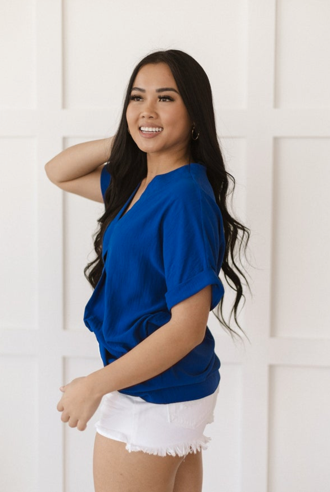 Take Chances V Blouse | 5 Colors-Short Sleeve Tops-Krush Kandy, Women's Online Fashion Boutique Located in Phoenix, Arizona (Scottsdale Area)