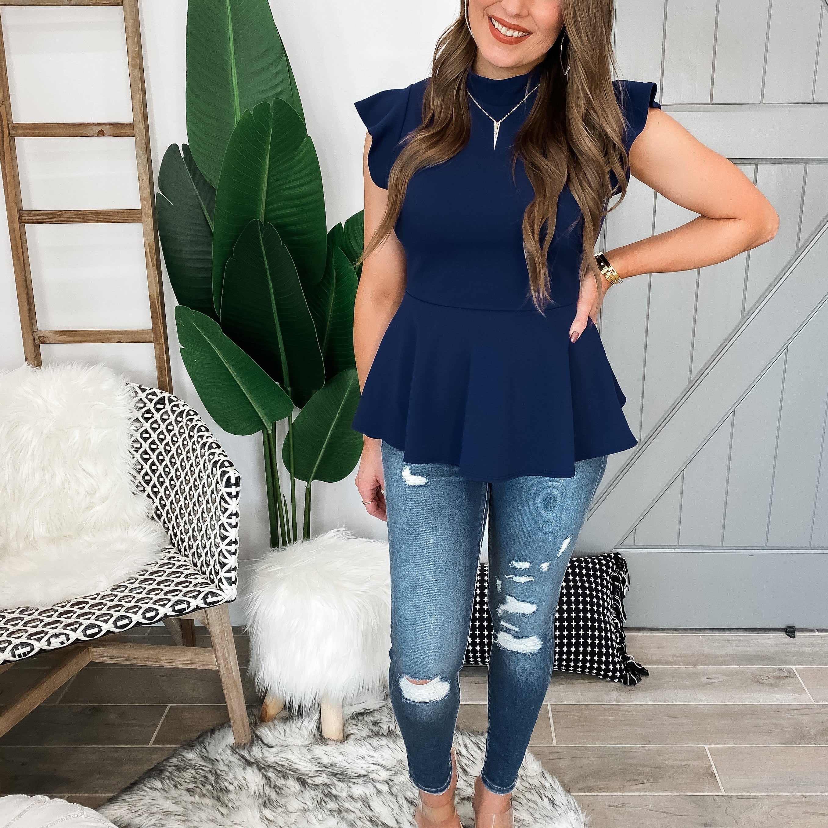 (4 colors) Flutter Away With Me Peplum Top-Short Sleeve Tops-Krush Kandy, Women's Online Fashion Boutique Located in Phoenix, Arizona (Scottsdale Area)