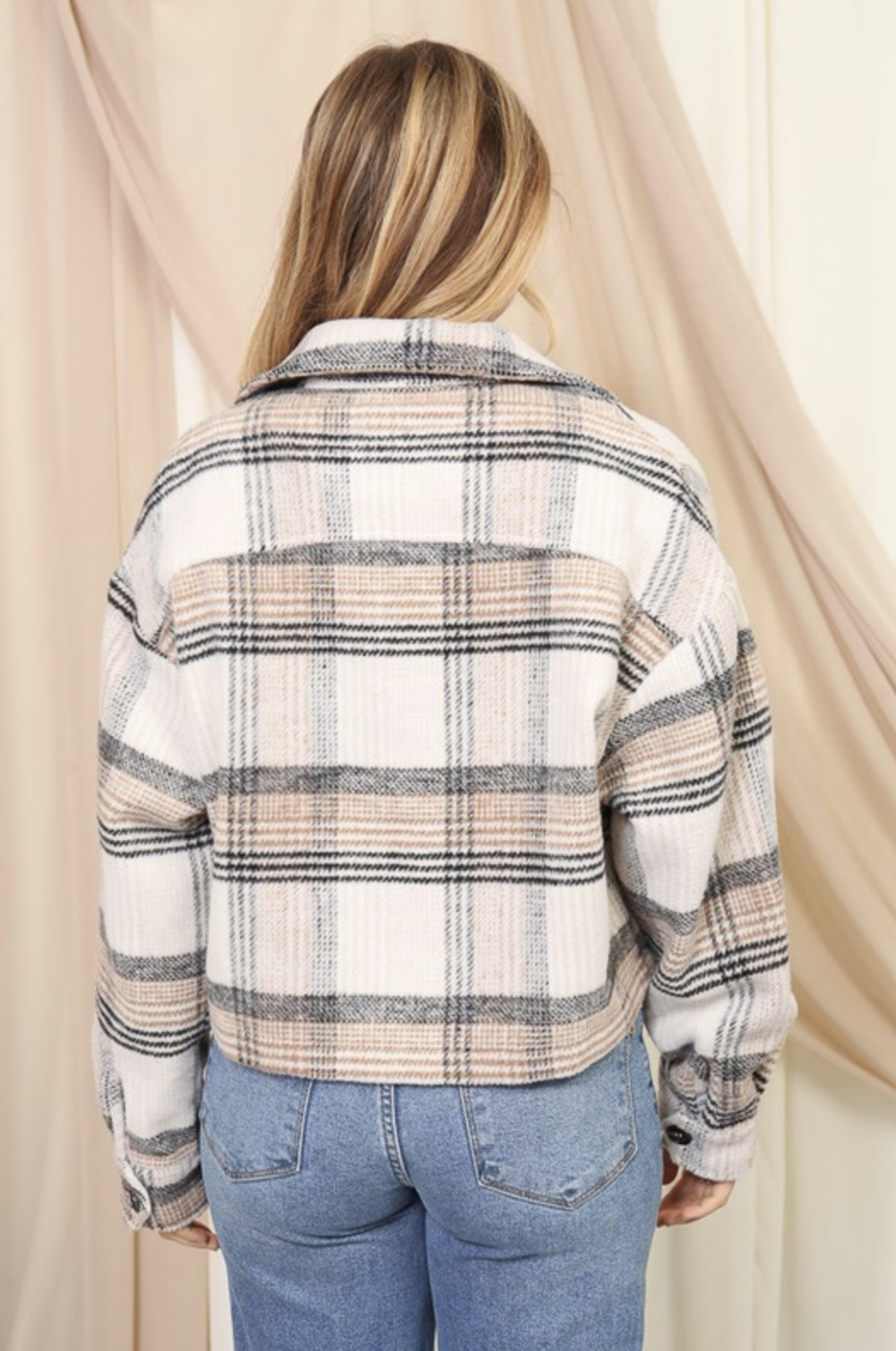 (2 Colors) Fall Feels Button Down Plaid Jacket-Jackets-Krush Kandy, Women's Online Fashion Boutique Located in Phoenix, Arizona (Scottsdale Area)