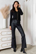 Kancan Slit Flare Leg Pants-Jeans-Krush Kandy, Women's Online Fashion Boutique Located in Phoenix, Arizona (Scottsdale Area)