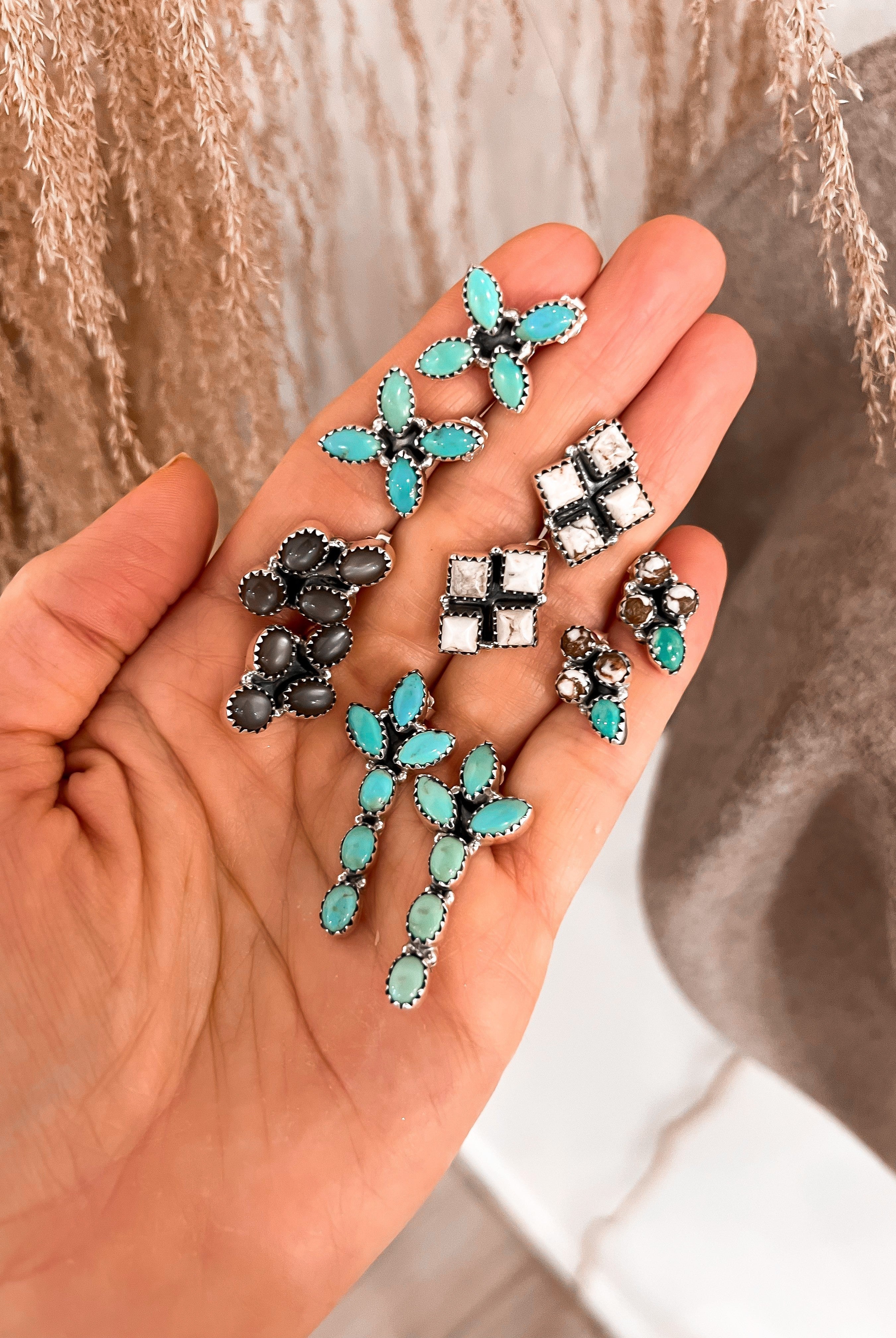 Drop Cluster Stone Earrings-Drop Earrings-Krush Kandy, Women's Online Fashion Boutique Located in Phoenix, Arizona (Scottsdale Area)