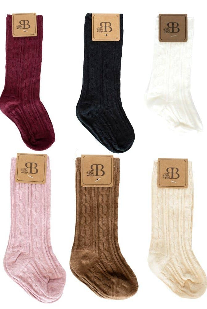 Pepper Knee-High Cable Knit Socks-Kids-Krush Kandy, Women's Online Fashion Boutique Located in Phoenix, Arizona (Scottsdale Area)