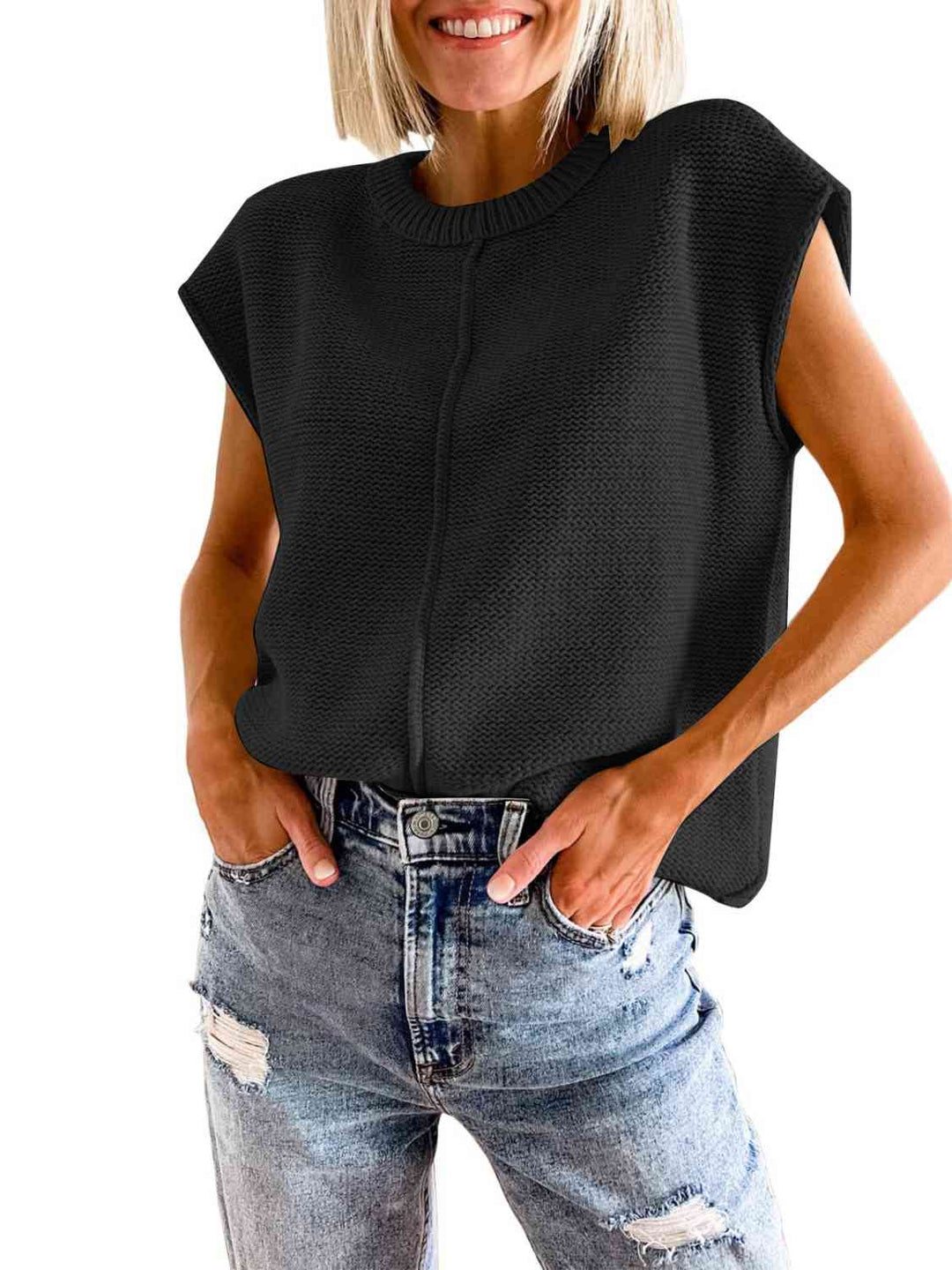 Cap Sleeve Sweater Vest-Krush Kandy, Women's Online Fashion Boutique Located in Phoenix, Arizona (Scottsdale Area)