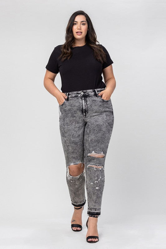VERVET | So Sassy Distressed Acid Wash Jeans | PLUS/REG-Jeans-Krush Kandy, Women's Online Fashion Boutique Located in Phoenix, Arizona (Scottsdale Area)