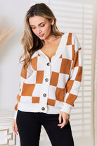 Double Take Button-Up V-Neck Dropped Shoulder Cardigan-Krush Kandy, Women's Online Fashion Boutique Located in Phoenix, Arizona (Scottsdale Area)