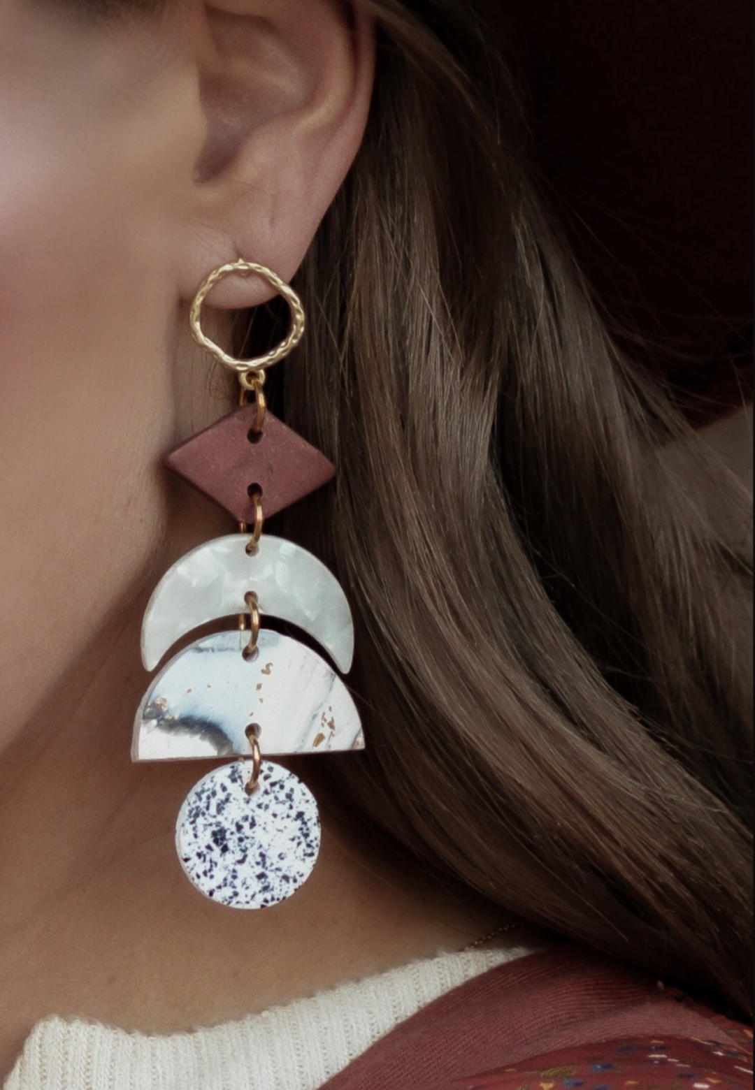 (2 colors) Kiss Me In The Moonlight Clay Earrings-Earrings-Krush Kandy, Women's Online Fashion Boutique Located in Phoenix, Arizona (Scottsdale Area)