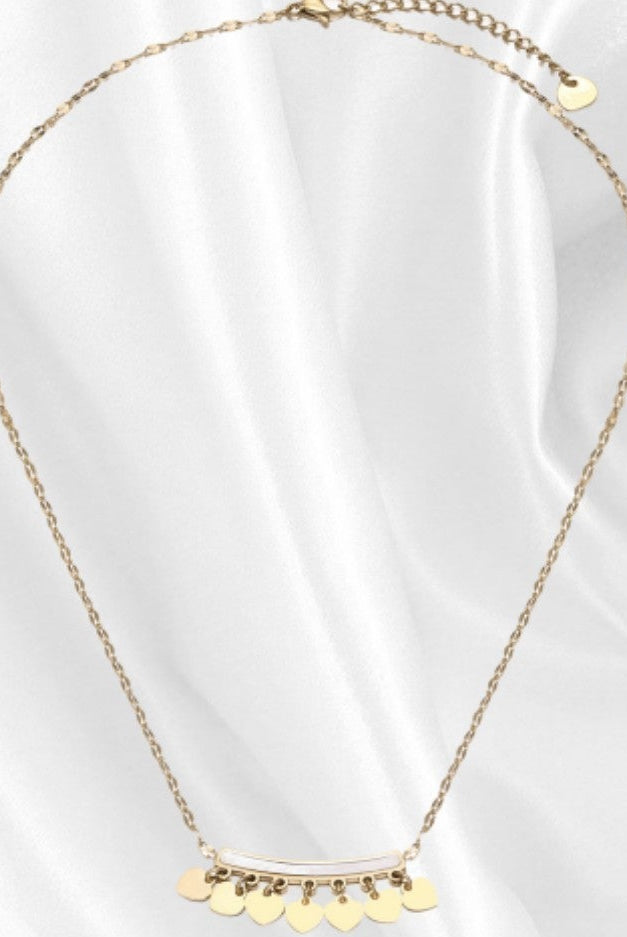 Multi Heart Dangle Bar Necklace-Necklaces-Krush Kandy, Women's Online Fashion Boutique Located in Phoenix, Arizona (Scottsdale Area)