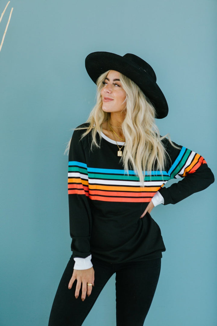 Rainbow Striped Sweater | S-XL-Sweaters-Krush Kandy, Women's Online Fashion Boutique Located in Phoenix, Arizona (Scottsdale Area)