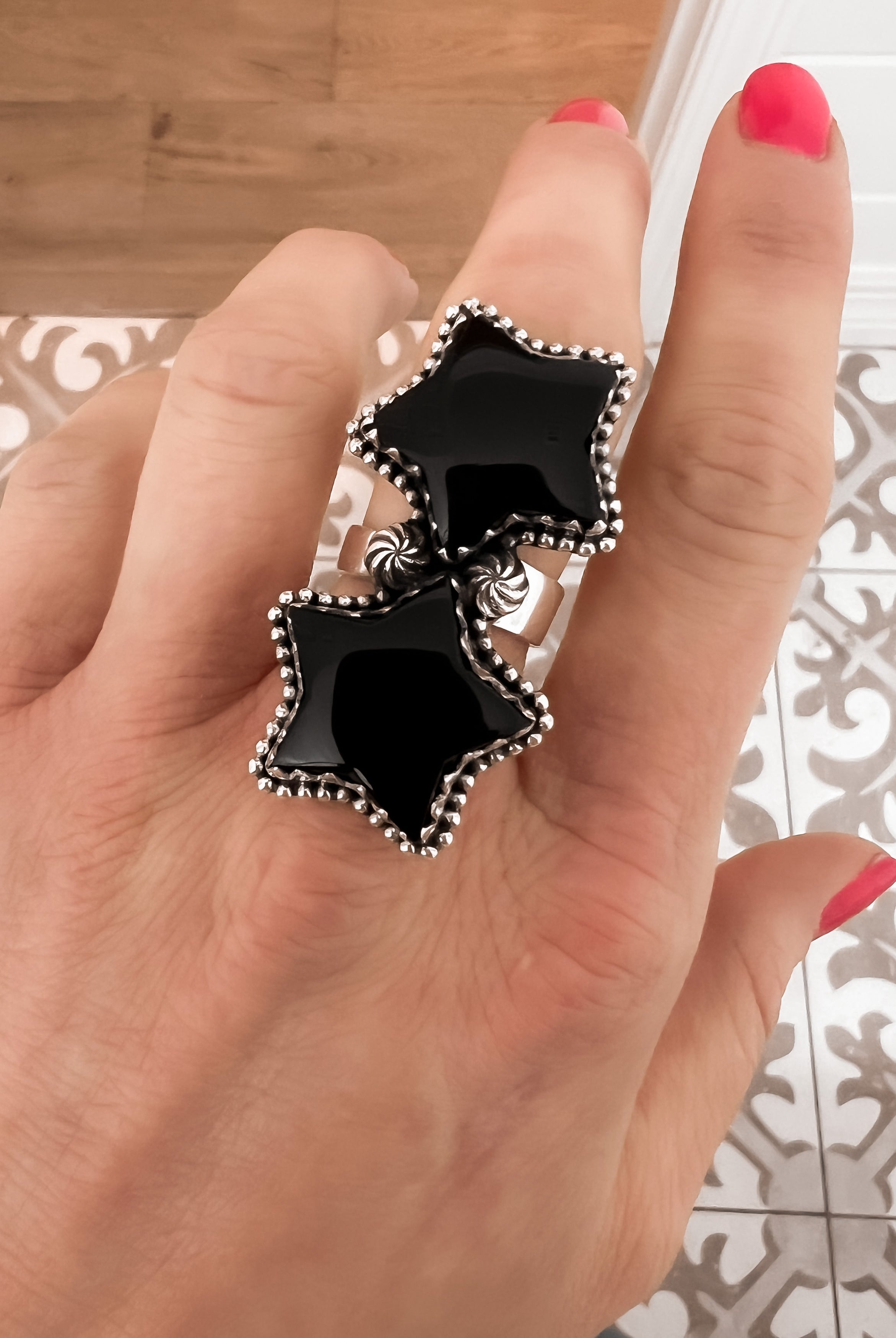 Texas Star Black Onyx Sterling Silver Ring-Rings-Krush Kandy, Women's Online Fashion Boutique Located in Phoenix, Arizona (Scottsdale Area)