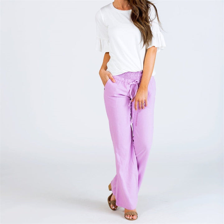 Tie Waist Linen Pants-Pants-Krush Kandy, Women's Online Fashion Boutique Located in Phoenix, Arizona (Scottsdale Area)