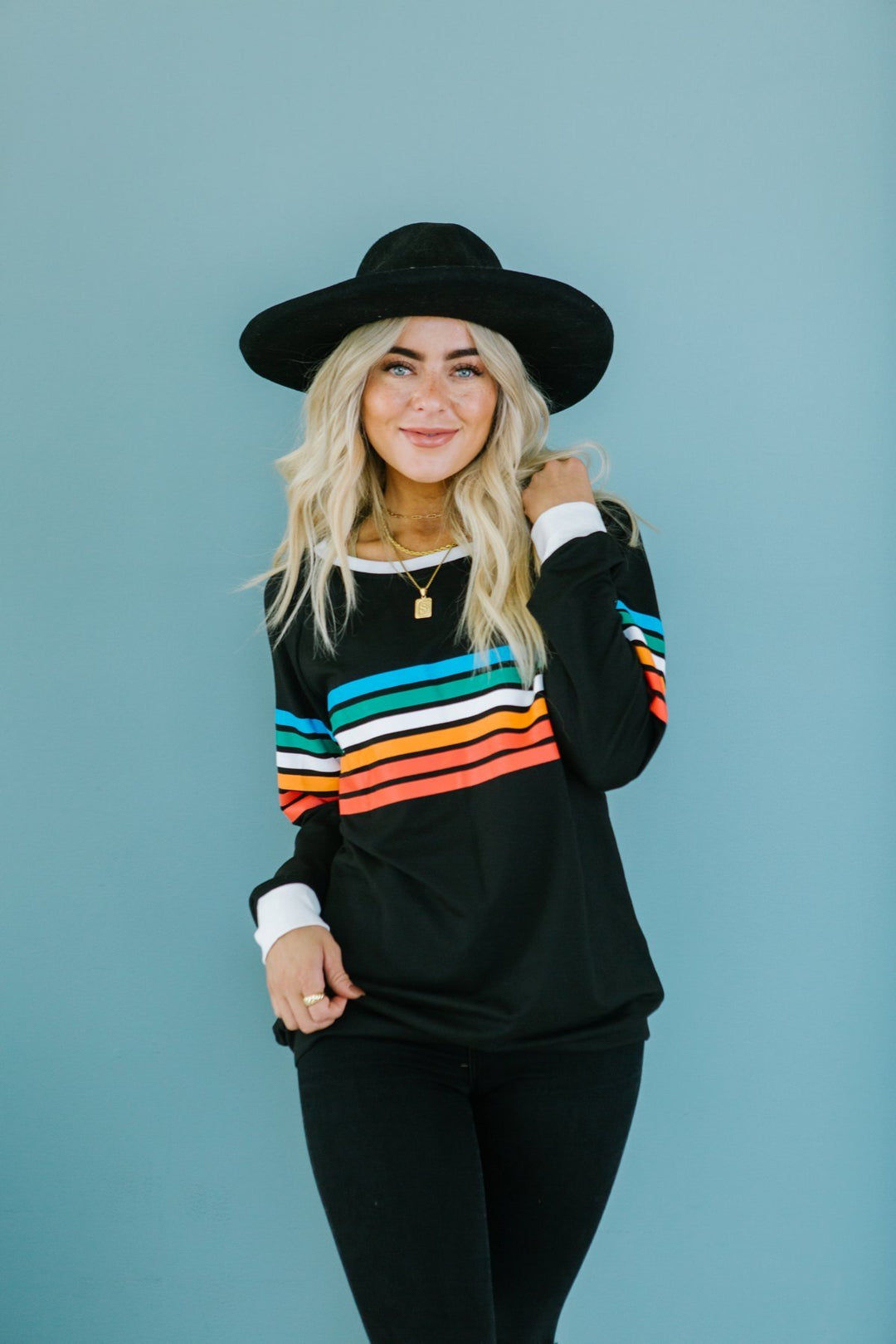 Rainbow Striped Sweater | S-XL-Sweaters-Krush Kandy, Women's Online Fashion Boutique Located in Phoenix, Arizona (Scottsdale Area)