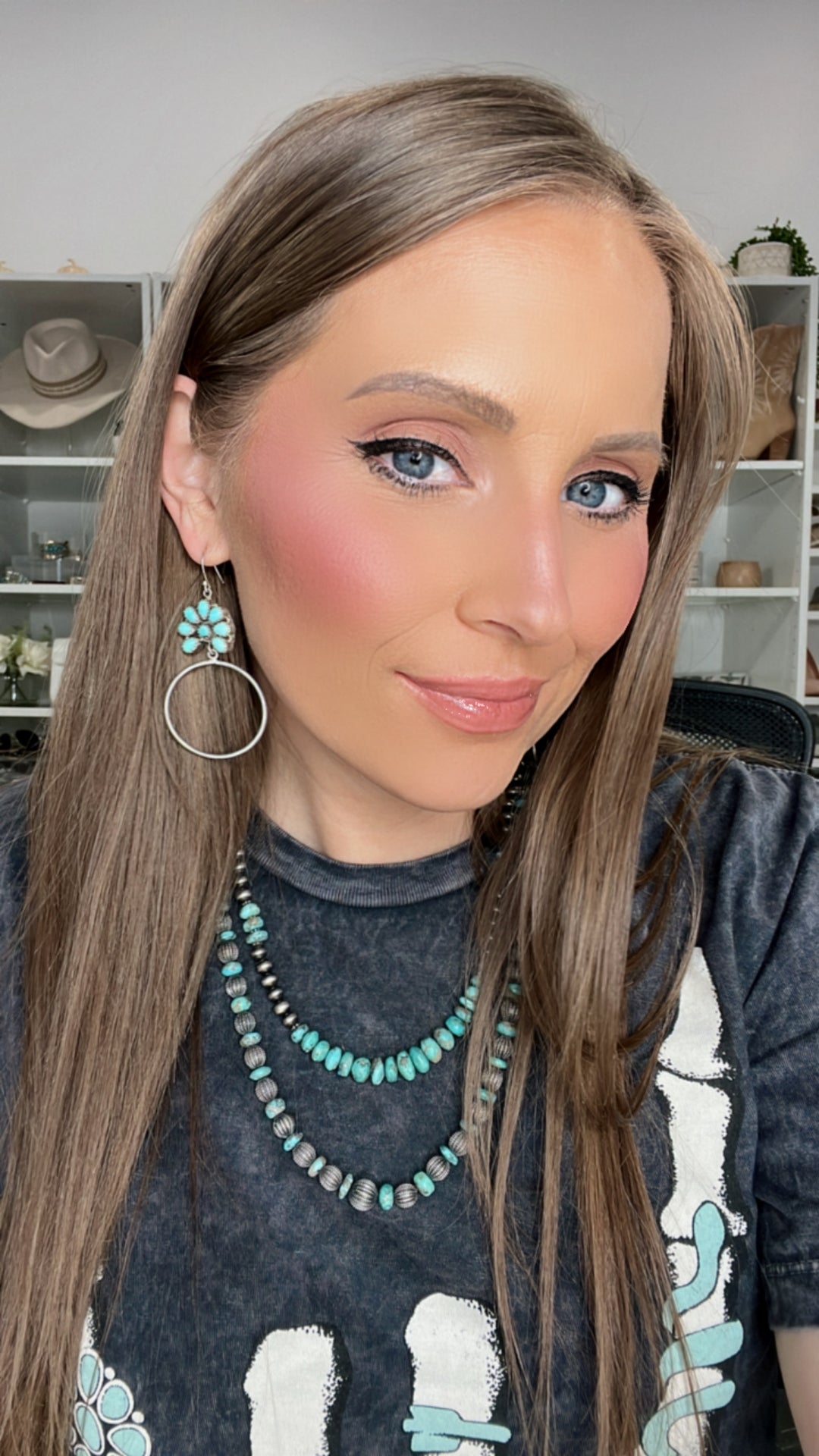 Kristyns Blossom Hoop Earring | 7 Stone Options!-Earrings-Krush Kandy, Women's Online Fashion Boutique Located in Phoenix, Arizona (Scottsdale Area)