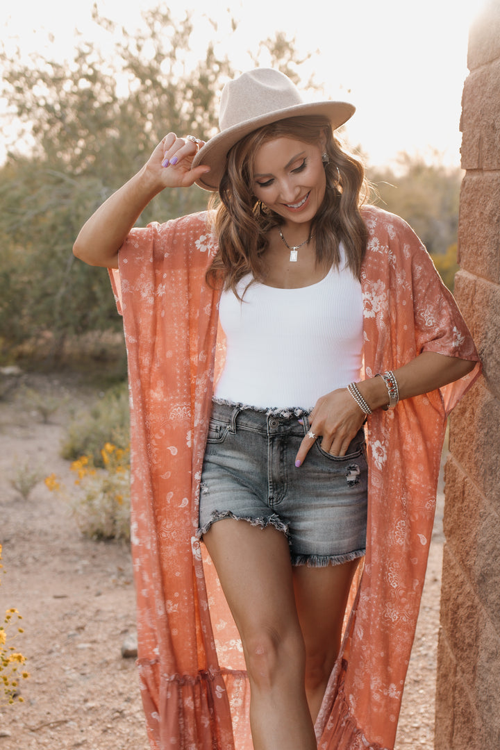 Risen Feeling Fine Frayed Waist Hem Shorts | S-XL-Shorts-Krush Kandy, Women's Online Fashion Boutique Located in Phoenix, Arizona (Scottsdale Area)