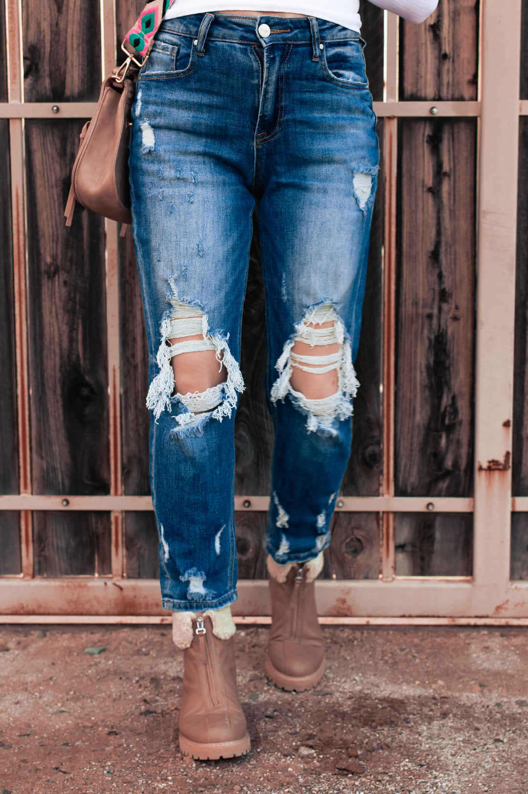 RISEN Weekend Plans High Rise Distressed Boyfriend Capri Jeans | PLUS/REG-Jeans-Krush Kandy, Women's Online Fashion Boutique Located in Phoenix, Arizona (Scottsdale Area)