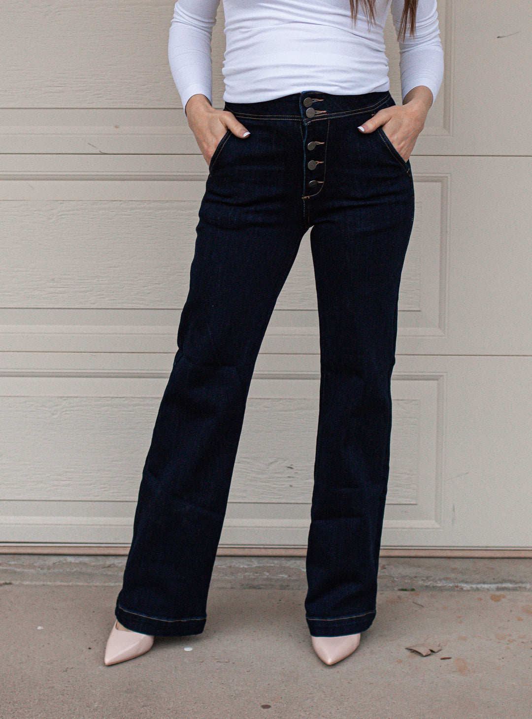 Among The Wildflowers High-Rise Wide Flare Jeans-Jeans-Krush Kandy, Women's Online Fashion Boutique Located in Phoenix, Arizona (Scottsdale Area)