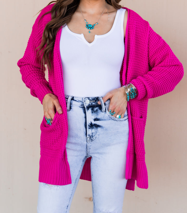 Love You a Lot Waffle Open Cardigan Sweater | 8 colors, S-XL-Sweaters-Krush Kandy, Women's Online Fashion Boutique Located in Phoenix, Arizona (Scottsdale Area)
