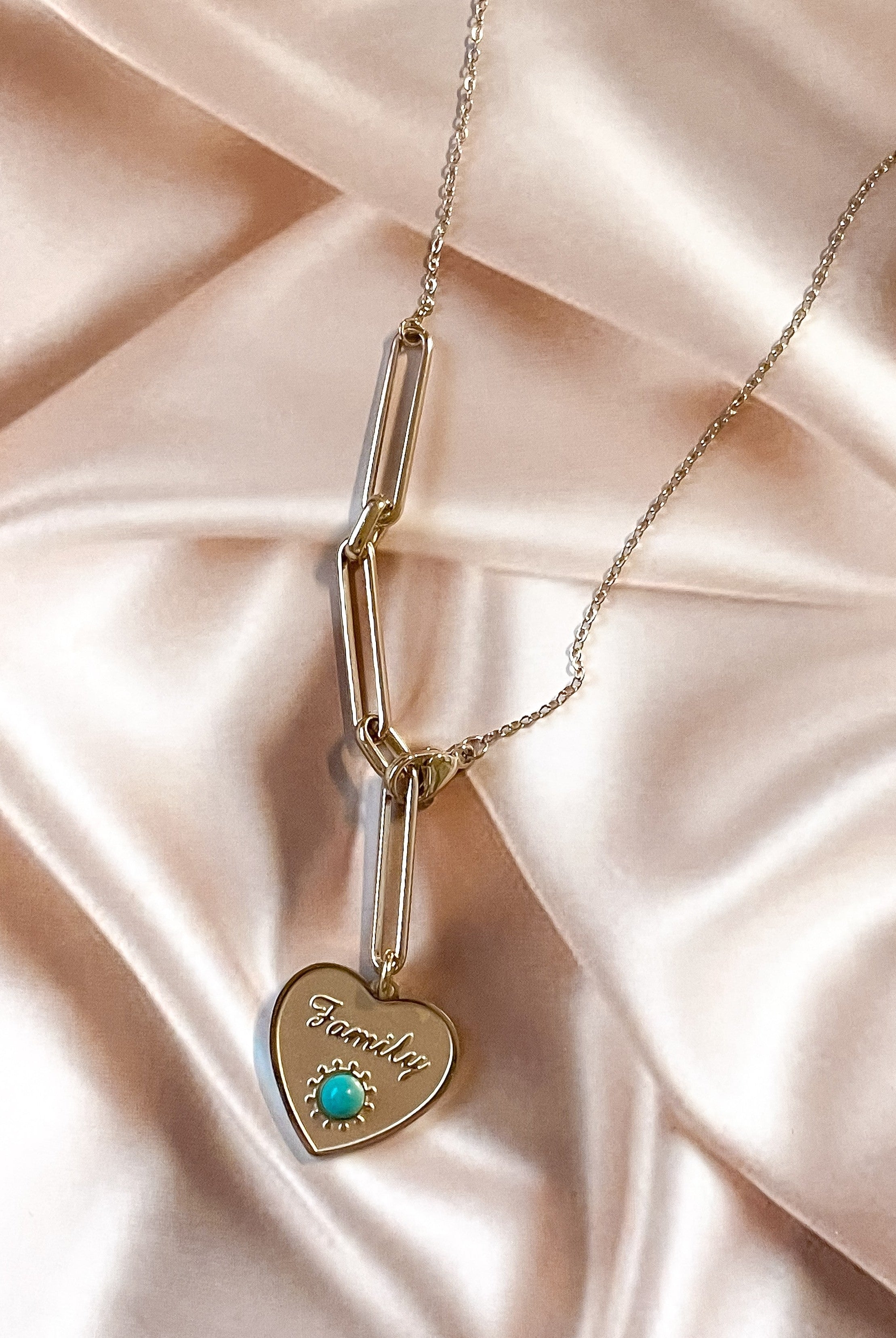 Family Heart Pendant Necklace-Necklaces-Krush Kandy, Women's Online Fashion Boutique Located in Phoenix, Arizona (Scottsdale Area)