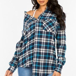 Cool As Ice Long Sleeve Plaid Top | S-2X, 3 Colors!-Long Sleeve Tops-Krush Kandy, Women's Online Fashion Boutique Located in Phoenix, Arizona (Scottsdale Area)