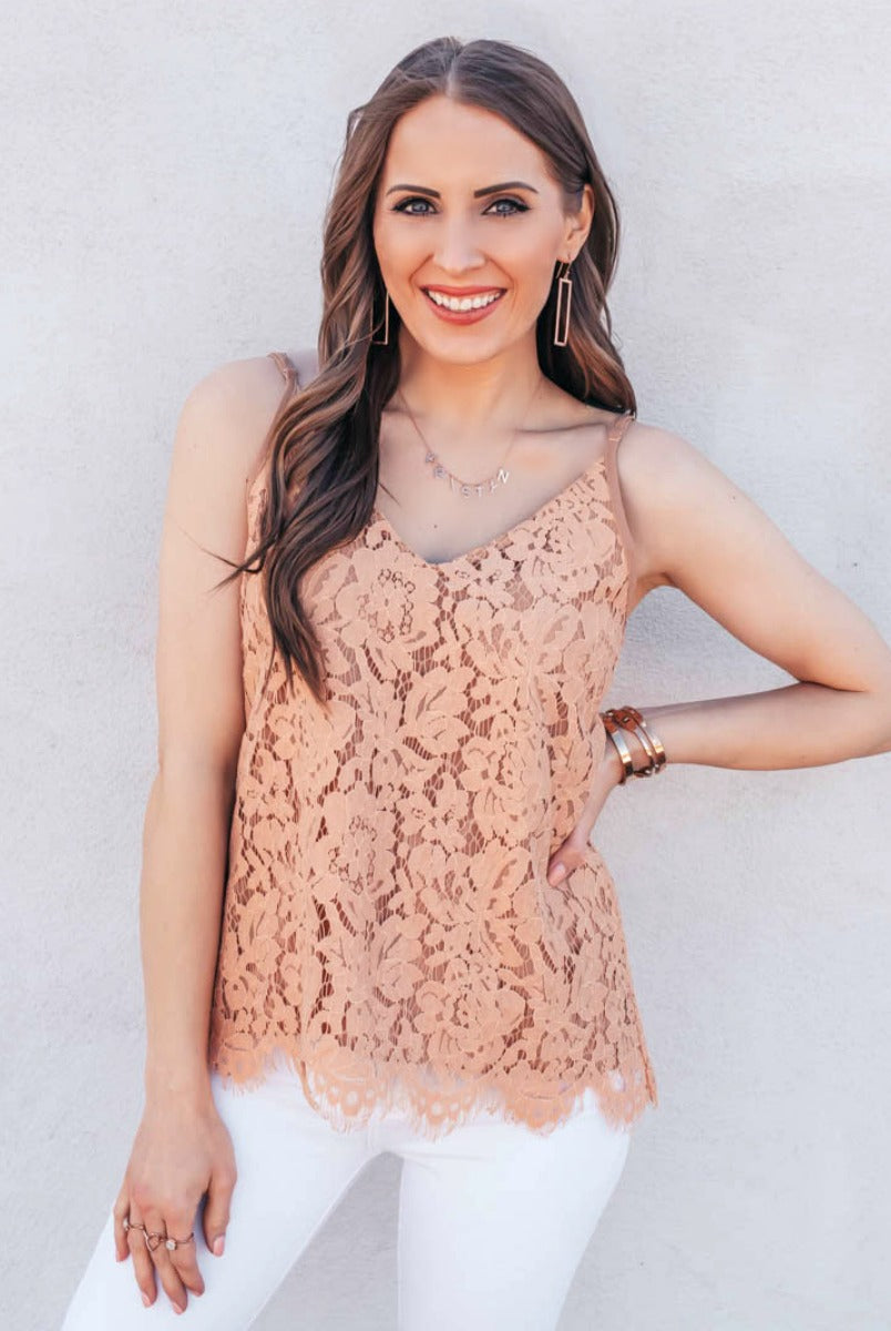 (S-3X, 3 colors) Elegant Lace Tank Tops-Tanks-Krush Kandy, Women's Online Fashion Boutique Located in Phoenix, Arizona (Scottsdale Area)