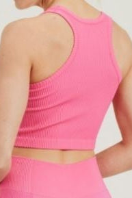 MONO B: Ribbed All-Over Essential Crop Racerback Tank Top-Tanks-Krush Kandy, Women's Online Fashion Boutique Located in Phoenix, Arizona (Scottsdale Area)