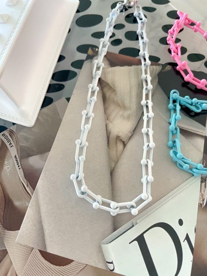 Keep It Basic Enamel Chain Magnetic Necklace-Necklaces-Krush Kandy, Women's Online Fashion Boutique Located in Phoenix, Arizona (Scottsdale Area)