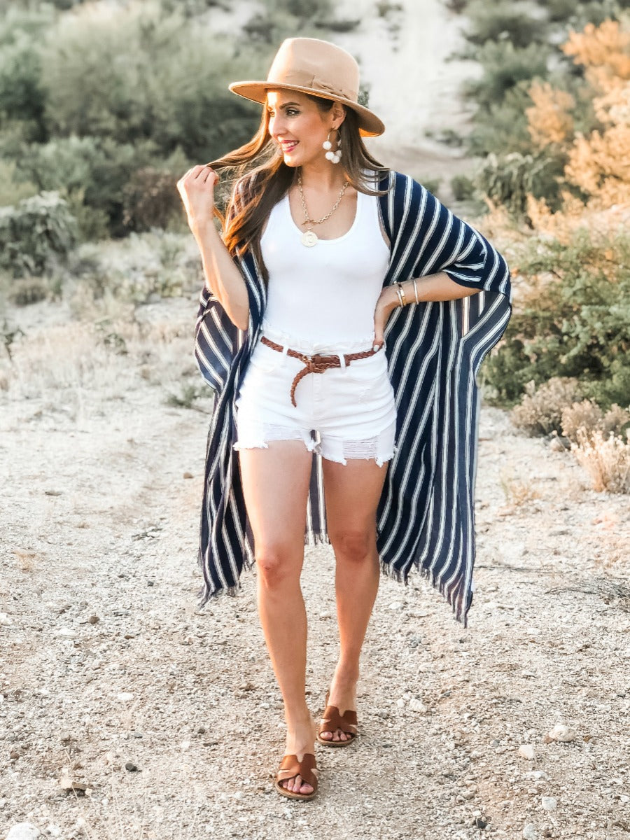 Stripe Kimono-Kimonos-Krush Kandy, Women's Online Fashion Boutique Located in Phoenix, Arizona (Scottsdale Area)