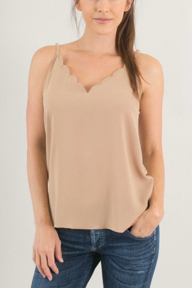 It's A Great Day Scalloped Tank | S-3X, 7 Colors-Tanks-Krush Kandy, Women's Online Fashion Boutique Located in Phoenix, Arizona (Scottsdale Area)