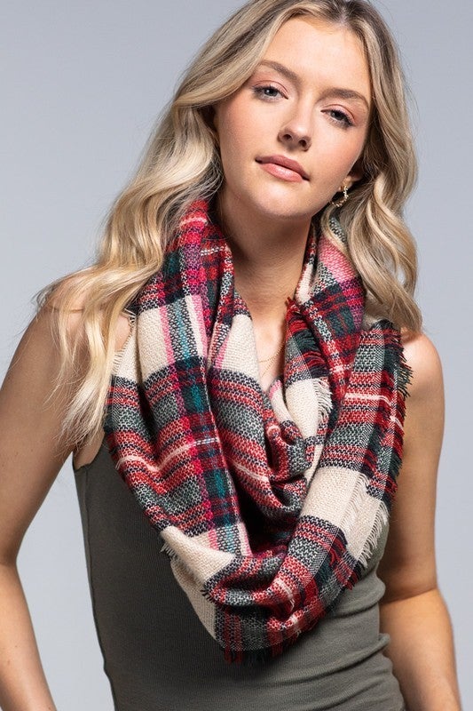 Paradise City Classic Woven Plaid Infinity Scarf-Scarves-Krush Kandy, Women's Online Fashion Boutique Located in Phoenix, Arizona (Scottsdale Area)
