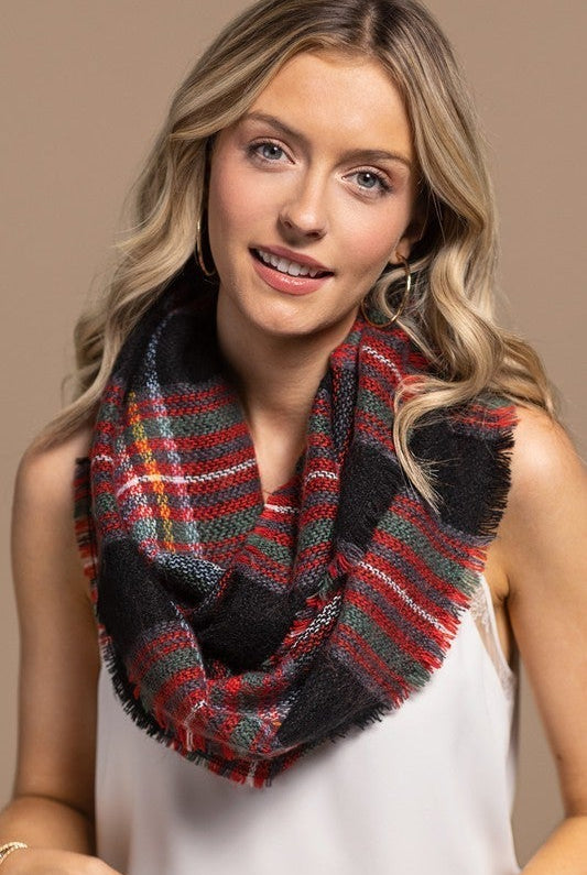 Paradise City Classic Woven Plaid Infinity Scarf-Scarves-Krush Kandy, Women's Online Fashion Boutique Located in Phoenix, Arizona (Scottsdale Area)