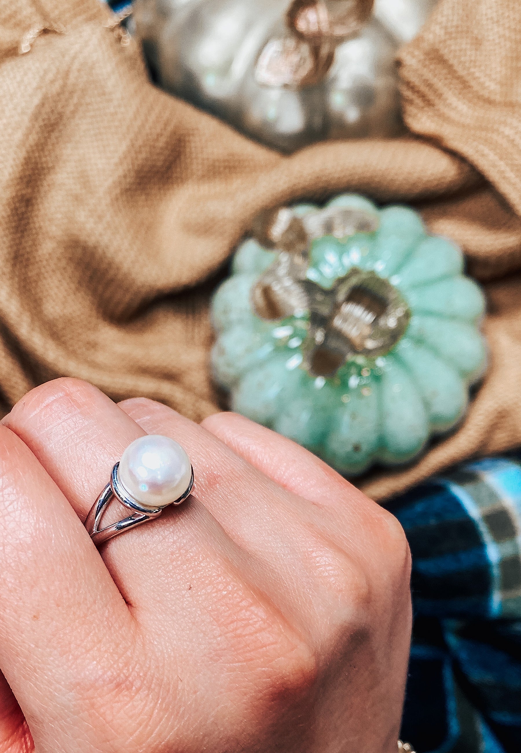 Paparazzi A Big Break - White Pearl - Ring - Fashion Fix / Trend Blend  March 2019 | $5 Jewelry with Ashley Swint